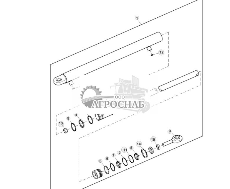 Цилиндр поворота выгрузного шнека, 2,2 бушеляс - ST830113 861.jpg
